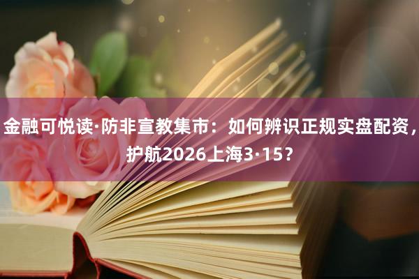 金融可悦读·防非宣教集市：如何辨识正规实盘配资，护航2026上海3·15？