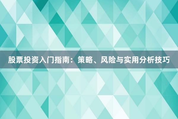 股票投资入门指南：策略、风险与实用分析技巧