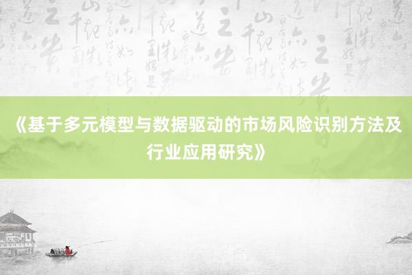 《基于多元模型与数据驱动的市场风险识别方法及行业应用研究》