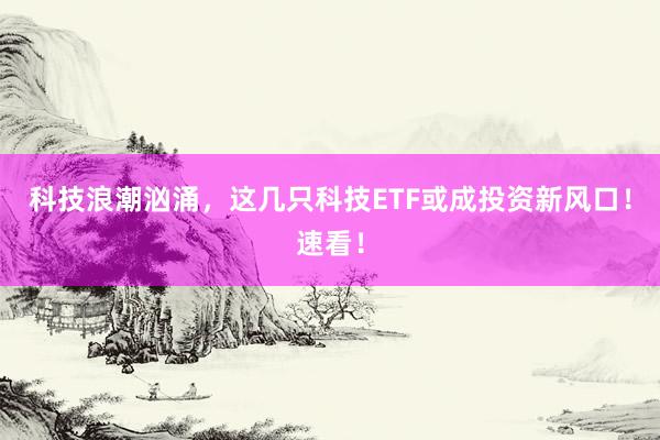 科技浪潮汹涌，这几只科技ETF或成投资新风口！速看！