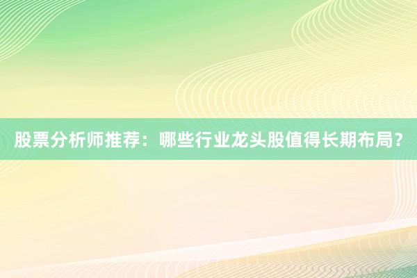 股票分析师推荐：哪些行业龙头股值得长期布局？