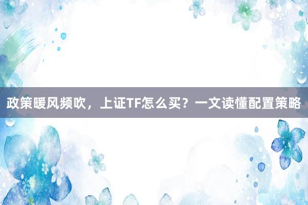 政策暖风频吹，上证TF怎么买？一文读懂配置策略