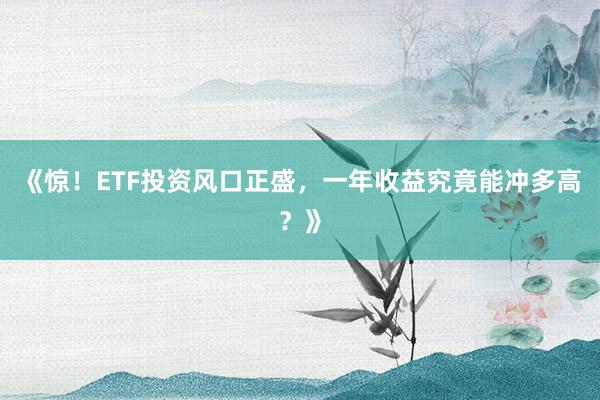 《惊!ETF投资风口正盛,一年收益究竟能冲多高?》