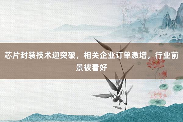 芯片封装技术迎突破,相关企业订单激增,行业前景被看好