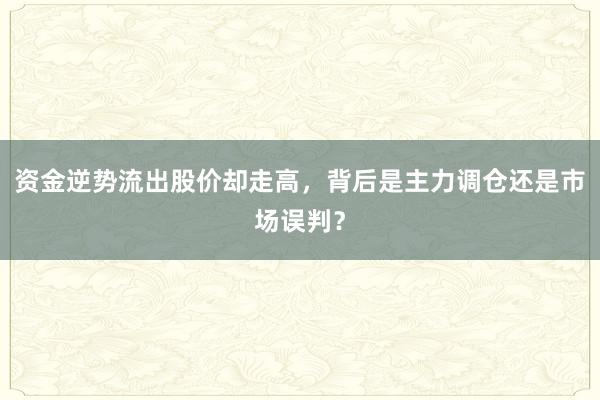 资金逆势流出股价却走高，背后是主力调仓还是市场误判？