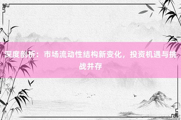 深度剖析：市场流动性结构新变化，投资机遇与挑战并存