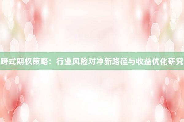 跨式期权策略：行业风险对冲新路径与收益优化研究