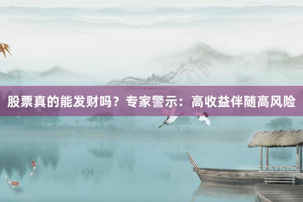 股票真的能发财吗？专家警示：高收益伴随高风险