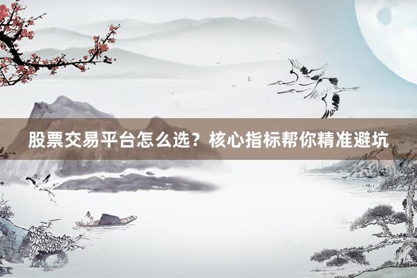 股票交易平台怎么选？核心指标帮你精准避坑