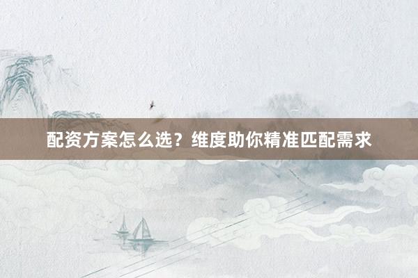 配资方案怎么选？维度助你精准匹配需求