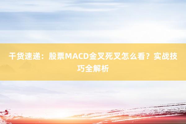 干货速递:股票MACD金叉死叉怎么看?实战技巧全解析