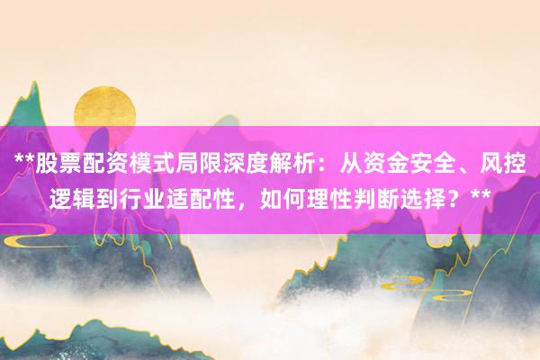 **股票配资模式局限深度解析：从资金安全、风控逻辑到行业适配性，如何理性判断选择？**
