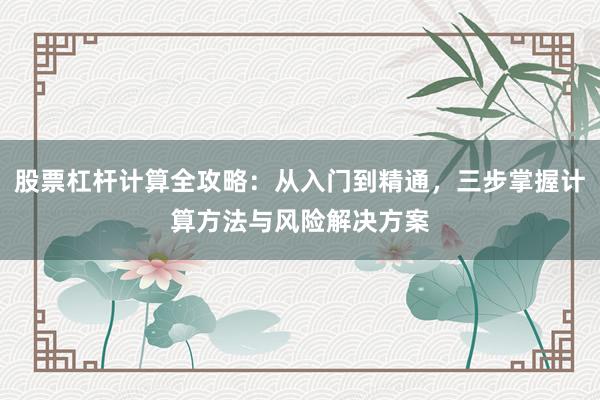 股票杠杆计算全攻略：从入门到精通，三步掌握计算方法与风险解决方案