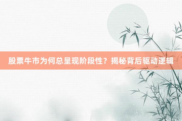 股票牛市为何总呈现阶段性？揭秘背后驱动逻辑