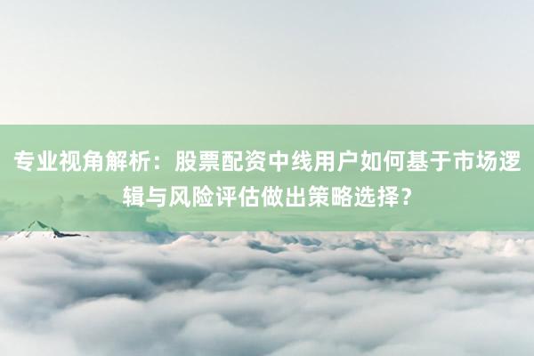专业视角解析：股票配资中线用户如何基于市场逻辑与风险评估做出策略选择？